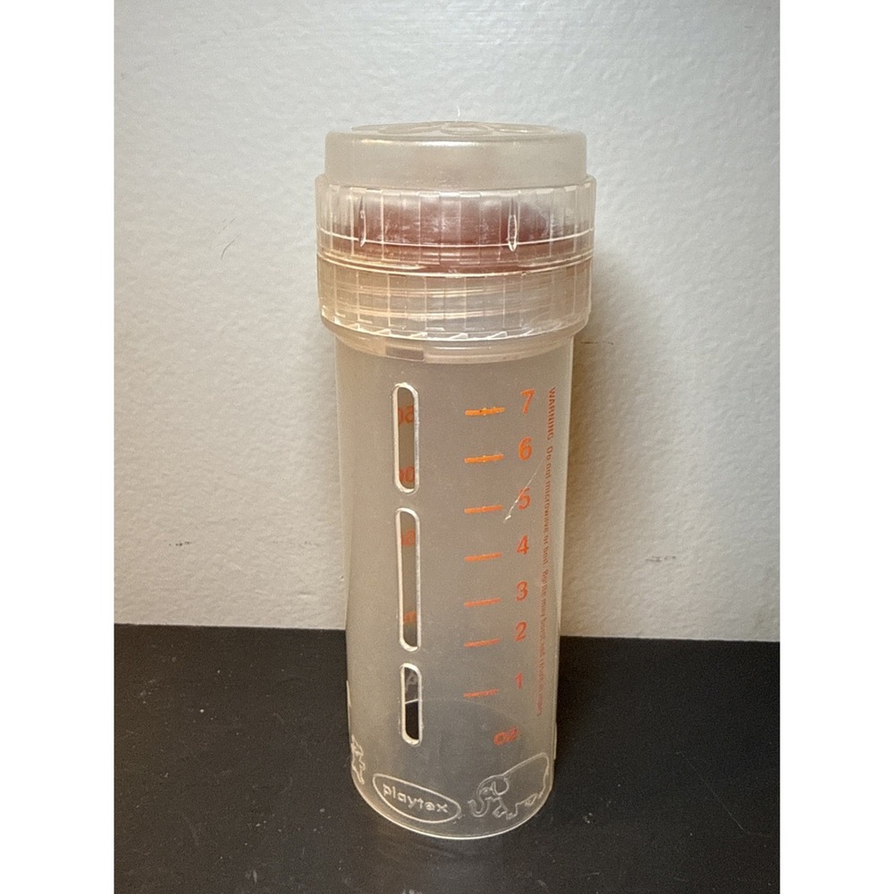 Vintage PLAYTEX Drop-In ORIGINAL NURSER Bottle Holder 8 oz RARE FLAT TOP Nipple - Picture 2 of 6